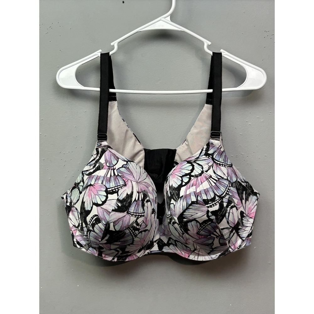 Torrid Curve Bra Womens 44DD Butterfly‎ Print Pink Purple Molded Cups Plus Size